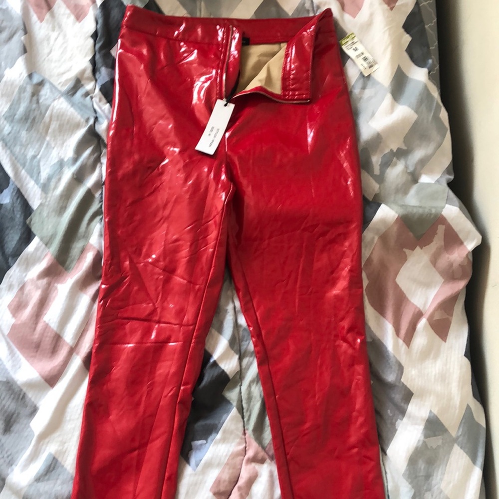 Red leather Pants